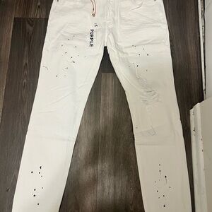 Purple Men's White Skinny Jeans